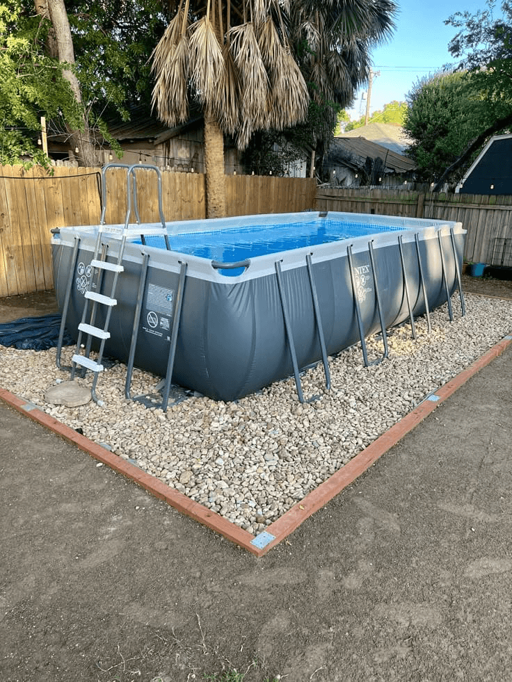 Piscina Tubular Rectangular Antracita con Escalera